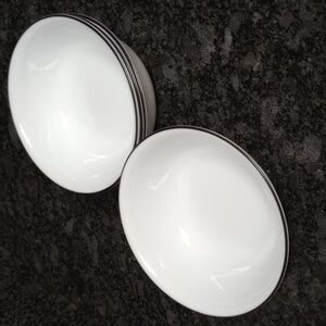 4 Corelle Cereal Bowls w/black rim for Brasserie, Cusco, Paloma or Inked Poppy